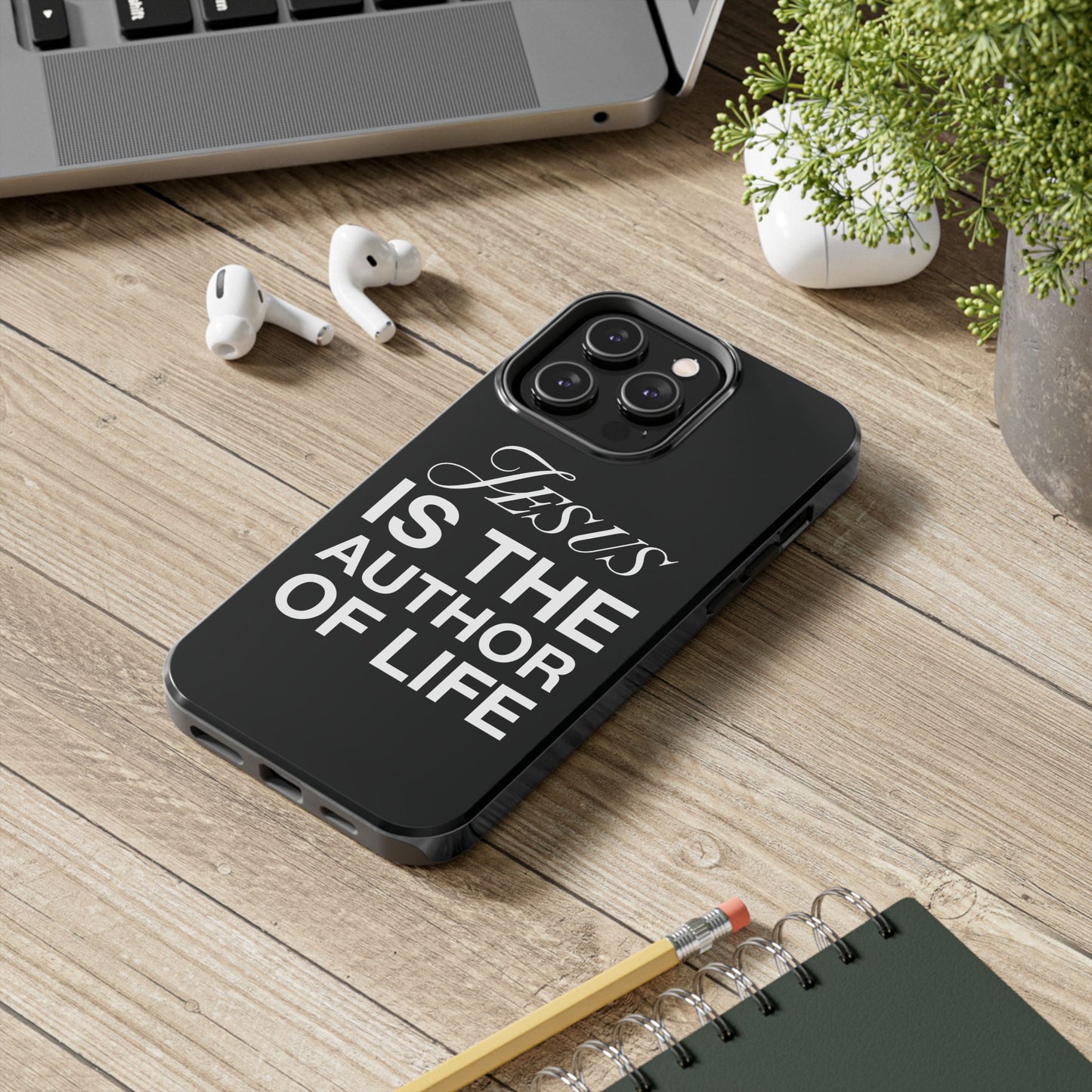 Jesus Is the Author of Life Phone Case (Black)