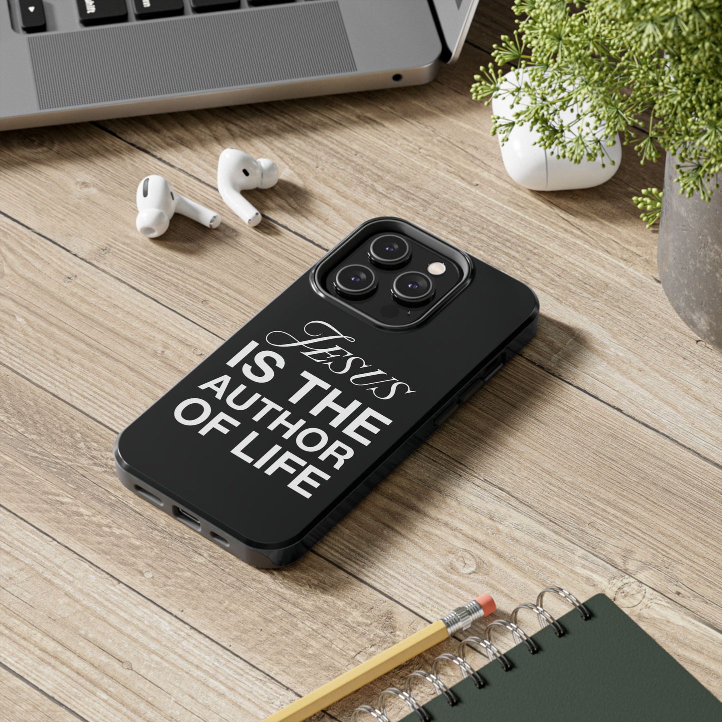 Jesus Is the Author of Life Phone Case (Black)