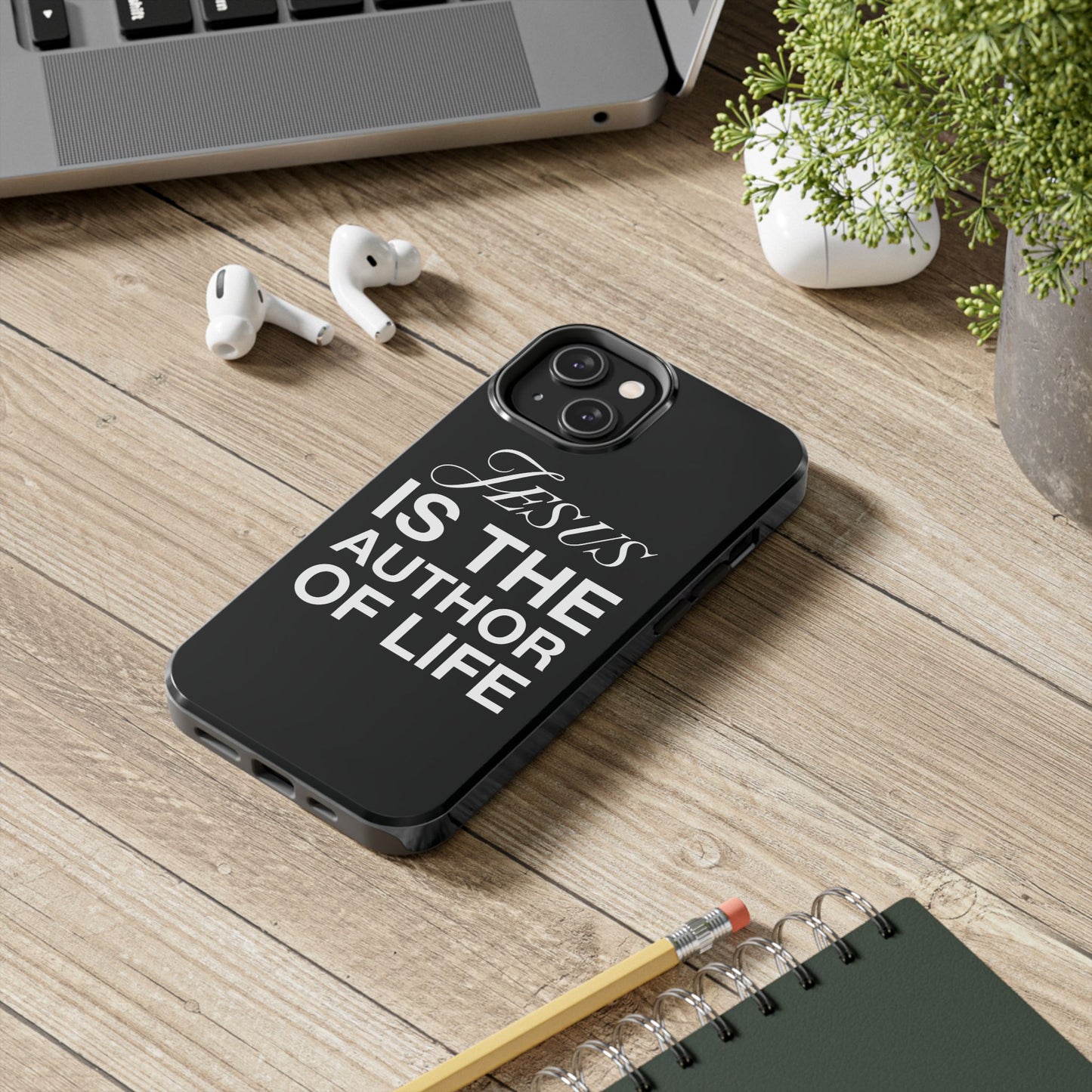 Jesus Is the Author of Life Phone Case (Black)