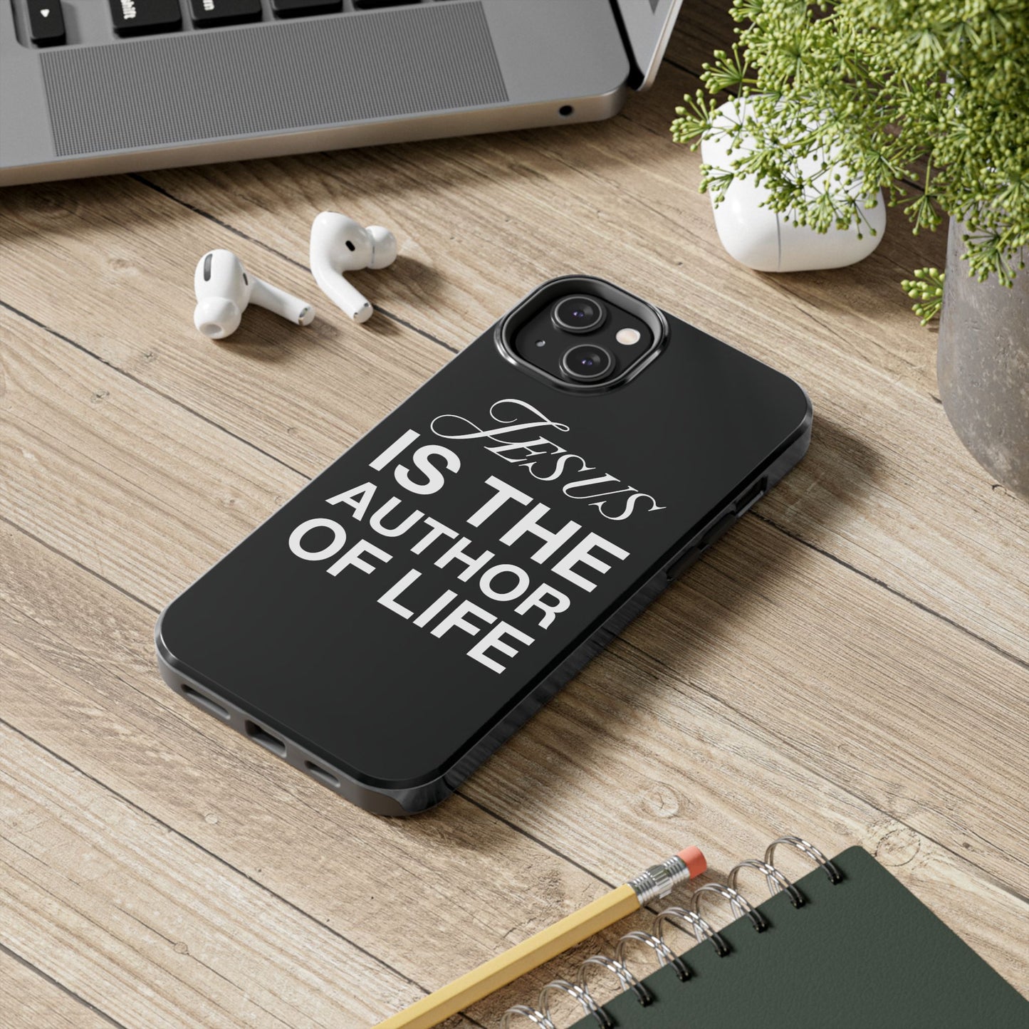 Jesus Is the Author of Life Phone Case (Black)
