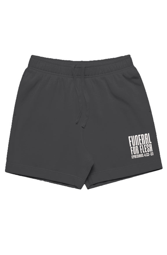 Embroidered FFF Black Faded Shorts