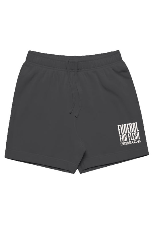 Embroidered FFF Black Faded Shorts